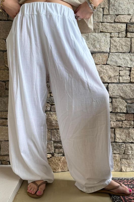 Lindin Linen Blend Dart Barrel Pant White